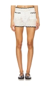 Stone Cold Fox X Revolve Holly Hand Crochet Short In 乳白色&黑色