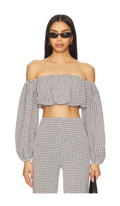 Stone Cold Fox X Revolve Liz Top In 黑色 & 白色条纹棉布