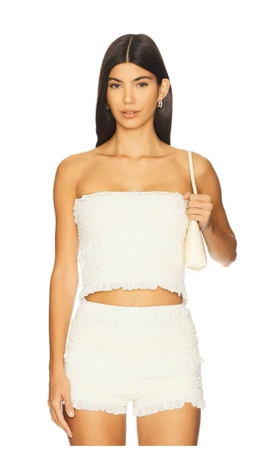 Stone Cold Fox X Revolve Smocked Faye Top In Ivory