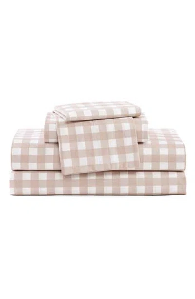 Stone Cottage Cottage Check 200 Thread Count Cotton Percale Sheet Set In Sand