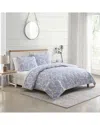 Stone Cottage Field Of Paisley 100% Cotton Reversible Quilt Set In Blue