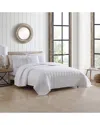 Stone Cottage Floral Trellis 100% Cotton Reversible Quilt Set Bonus In White
