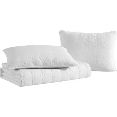 Stone Cottage Floral Trellis Quilt & Sham Set In White
