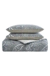 Stone Cottage Lancaster Reversible Cotton Sateen Comforter & Sham Set In Blue