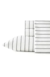 Stone Cottage Trenton Stripe 200 Thread Count Cotton Percale Sheet Set In White