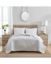 Stone Cottage Willow Way Ticking Stripe 3pc Quilt Set In Grey