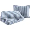 Stone Cottage Willow Way Ticking Stripe Quilt & Sham Set In Blue