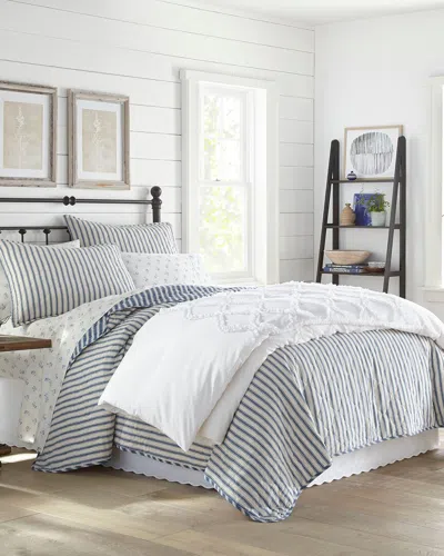 Stone Cottage Willow Way Ticking Stripe Quilt Set In Blue