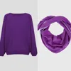 Stone Crew Neck Sweatshirt & Diamond Scarf In Purple Lilac In Multi