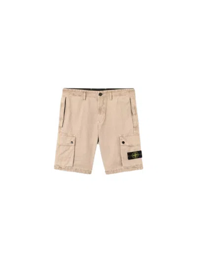 Stone Desert Cargo Shorts For Men In Sand
