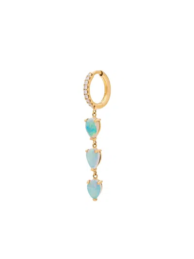 Stone Fine Jewelry 18k Yellow Gold Opal And Diamond Drop Earrings