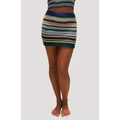 Stone Fox Elea Stripe Cover-up Miniskirt In Multi