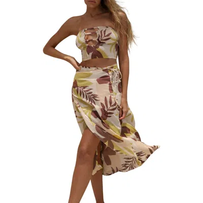 Stone Fox Holiday Wrap Cover-up Skirt In Brown