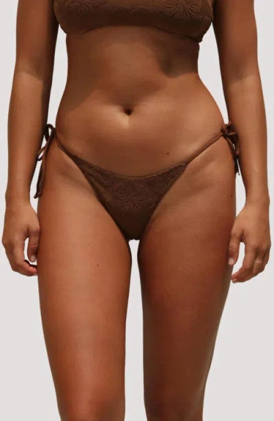 Stone Fox Palma Side Tie Swim Bottoms In Brown