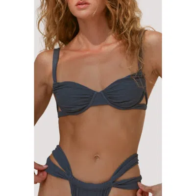 Stone Fox Swim Baja Underwire Bikini Top In Blue