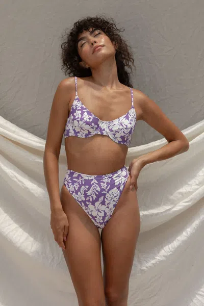Stone Fox Swim Conch Bikini Top In Purple