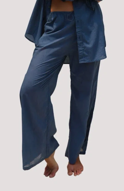Stone Fox Swim Koda Organic Cotton Cover-up Drawstring Pants In Blue