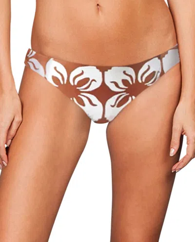 Stone Fox Swim Malibu Moderate Bikini Bottom In Sfs Indo Tile In Multi