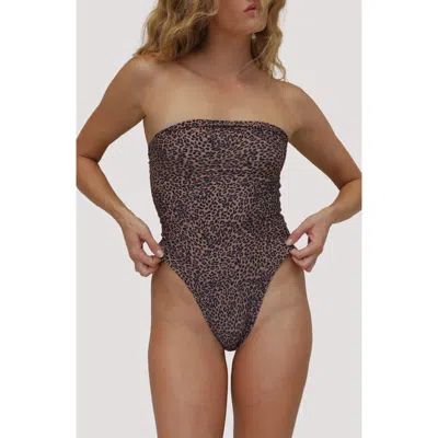 Stone Fox Swim Paola Macramé Strapless One-piece Swimsuit In Purple