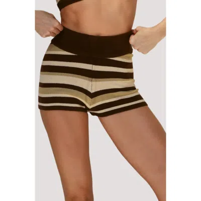 Stone Fox Swim Roma Knit Shorts In Brown