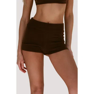Stone Fox Swim Roma Knit Shorts In Brown
