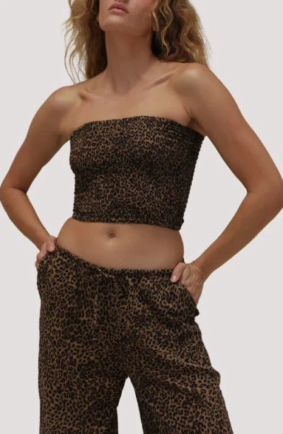 Stone Fox Swim Strapless Tube Top In Animal Print