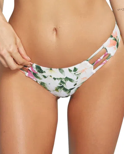 Stone Fox Swim Strappy Thong Bikini Bottom In Sfs Lei Stand In Multi