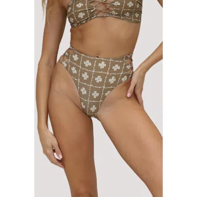 Stone Fox Swim Theo High Waist Bikini Bottoms In Brown