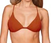 Stone Fox Swim Triangle Isla Bikini Top In Sfs Red Sand In Orange