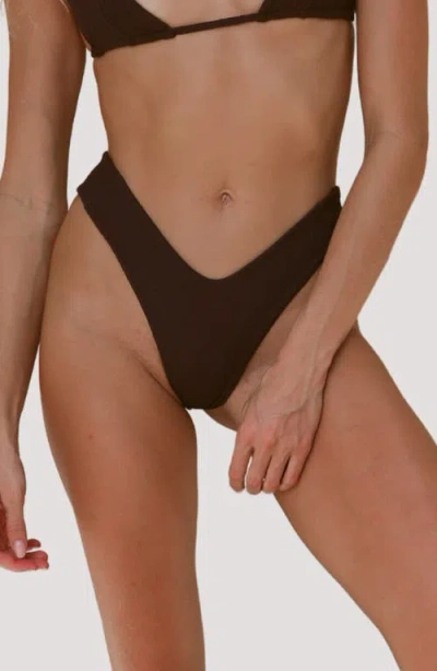 Stone Fox Swim Tucker Cheeky Bikini Bottoms In Brown
