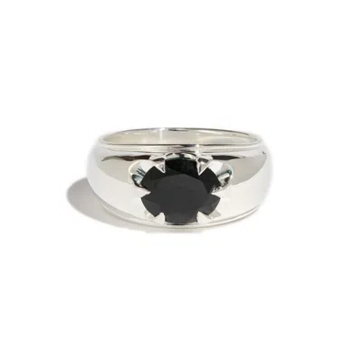 Stone Fruit Women's Black / Silver Bite Ring In Metallic