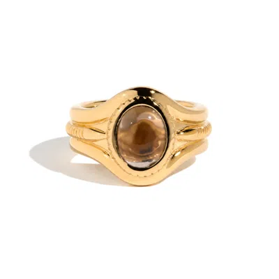 Stone Fruit Women's Bolo Signet Ring - Gold