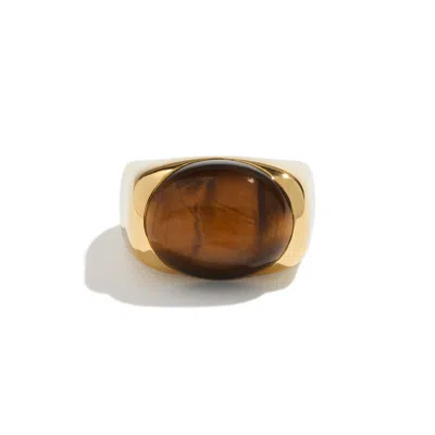 Stone Fruit Women's Gold / Brown Peeled Ring