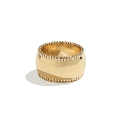 Stone Fruit Women's Large Disc Ring - Gold