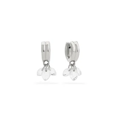 Stone Fruit Women's Pit Earrings - Silver