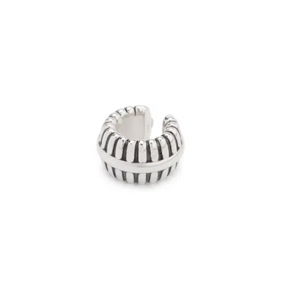 Stone Fruit Women's Silver Barrel Ear Cuff