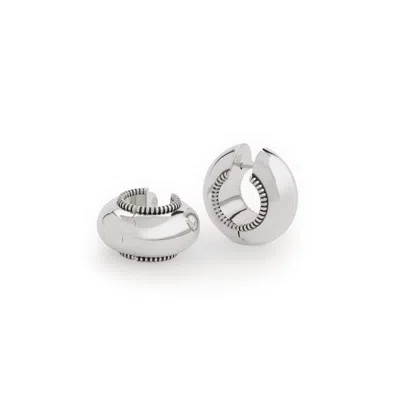 Stone Fruit Women's Small Disc Hoops - Silver