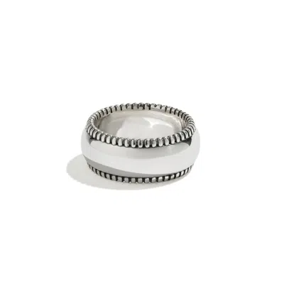 Stone Fruit Women's Small Disc Ring - Silver