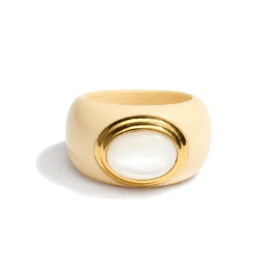 Stone Fruit Women's White Core Ring Cream Resin