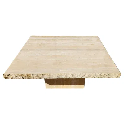 Pre-owned Stone International Marble Cocktail Coffee Table Live Edge Travertine 1970s By  In Sand