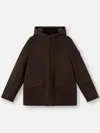 Stone Island Zip-up Hooded Jacket In Brown