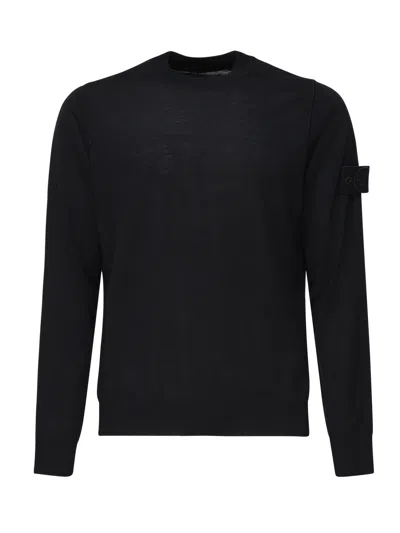 Stone Island Black Wool Sweater