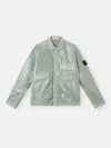 Stone Island Green Mussola Gommata-tc Overshirt In Sage Green