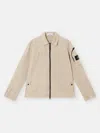 Stone Island Logo-patch Zipped Jacket In Brown