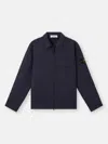 Stone Island Comfort-fit Overshirt With Gusseted Chest Pocket In Blue