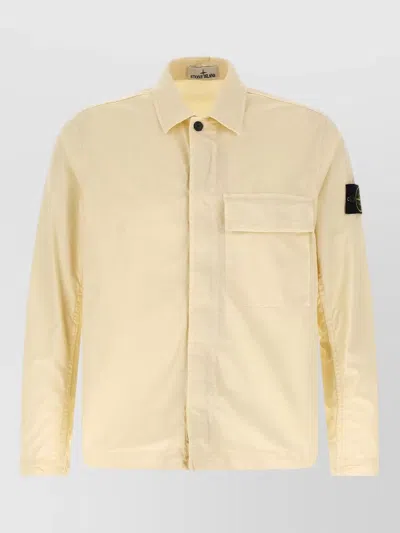 Stone Island 1200013 Overshirt Long Sleeves Buttoned Collar In Brown