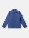 Stone Island 1200013 Supima Cotton Canvas Non-aqueous Dyeing Technology In Marine Blue