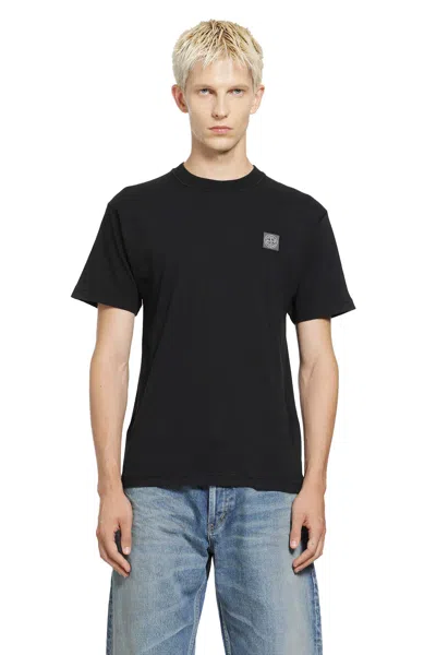 Stone Island 2100026 Organic Cotton Jersey Fissato Effect In Black