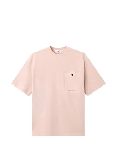 Stone Island 2100028 Organic Cotton Jersey T-shirt In Pink