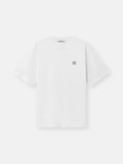 Stone Island 2100030 Combed Organic Cotton Jersey In White